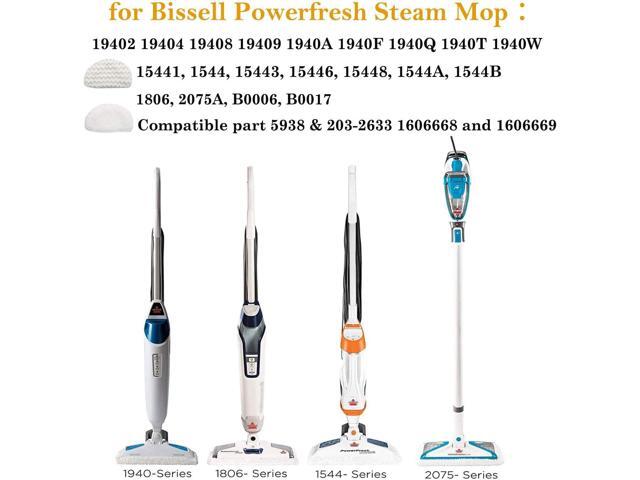 10 Pack Replacement Steam Mop Pads for Bissell Powerfresh Steam Mop 1940 1440 1544 1806 2075 Series, Model 19402 19404 19408 19409 1940a 1940f...