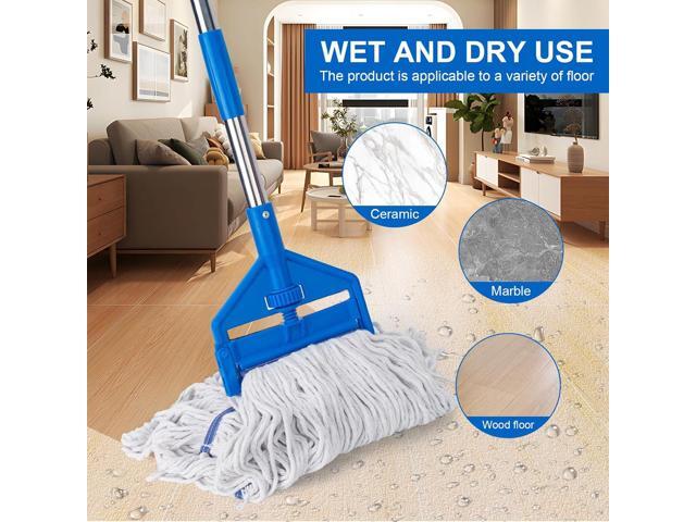 KeFanta Commercial Mop 60 inch Heavy Duty Industrial Wet Mops with Long Handle,Looped-End String Cotton Mop for Home, Kitchen,Garage,Office and...