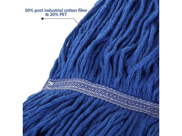 4Pcs Commercial String Mop Head, Loop-End Mop Head Replacement, Heavy Duty Mop Head Refills, 6 Inch Headband, Cotton Looped End Wet Cleaning Mop...