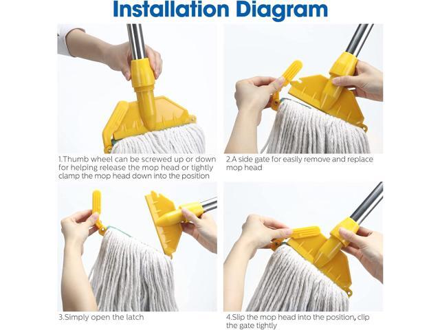 6 Pack Heavy Loop End Cotton String Mop Head Heavy Duty Mop Head Commercial Refills Mop Head Replacement for Home Industrial Commercial Floor...