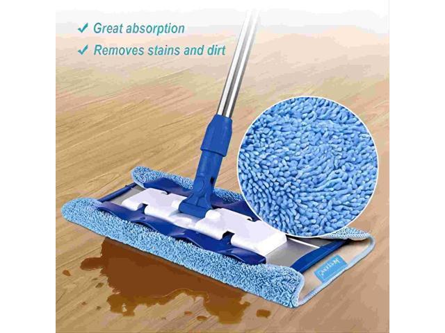 KEEPOW Microfiber Mop Cloth Refills Compatible with MR. SIGA Professional Microfiber Mop, Double Side use, Wet & Dry Mopping, Pack of 5