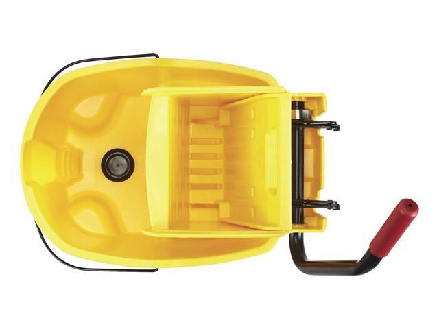 Rubbermaid Commercial 35Qt WaveBrake 2.0 Side-Press Mopping Bucket and Wringer with Foot Pedal Drain, Yellow, for Professional/Industrial/Business...