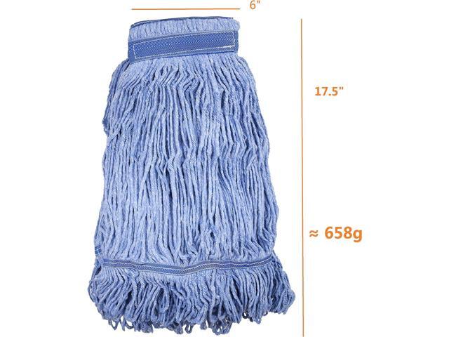 Mop Head Replacement Commercial Heavy Duty String Blue Wet Mop Heads for 3 Typs Commercial Mop Handle(1,Large)