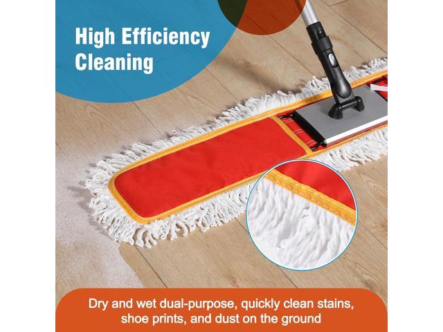 Heavy-Duty 36' Commercial Dust Mop & Floor Sweeper - Extra Wide Wet/Dry Hardwood Floor Cleaner with 59' Long Handle, Washable Microfiber and Oxford...