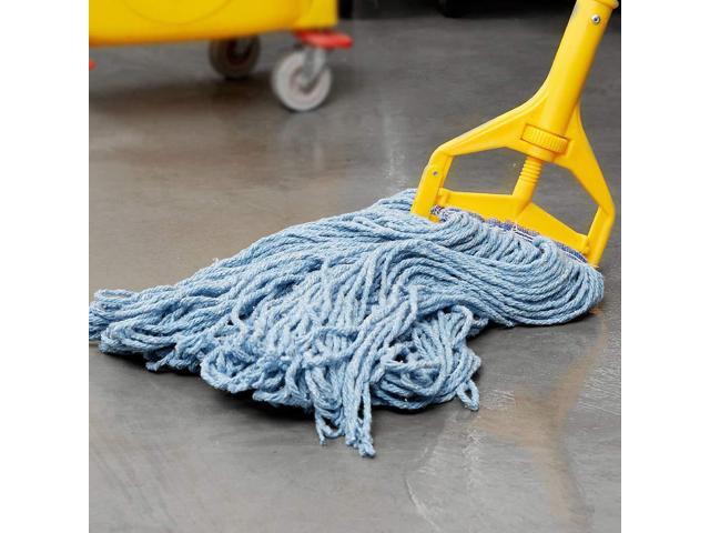 Rubbermaid Commercial Products Universal Blend Mop, 24-Ounce, Blue Headband, Heavy Duty Industrial Wet Mop For Floor Cleaning...