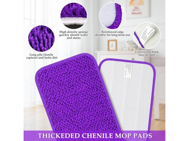Microfiber Mop Pads for Swiffer PowerMop: Papclean Wet Dry Mopping Pads Refill - 6 Pcs Reusable Cloths for 13' -15' Power Mop Wood Multi-Surface...