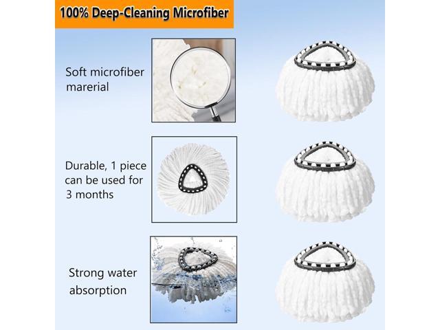 12Pack Spin Mop Replacement Heads,100% Microfiber Mop Head Replacement Compatible with Triangle Spin Mop, 360 Degree Spin Mop Refill for Easy House...