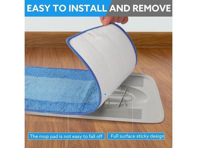 6 Pack Microfiber Cleaning Pads are Compatible with Bona Mop,18 Inch Replaceable Mop Pad Refill,Washable & Reusable Blue Microfiber Mop Pads for...