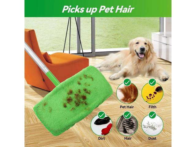 8PCS Reusable Microfiber Mop Pads Washable Wet Pads Compatible with Swiffer Sweeper Refills Pads for Wet & Dry Sweeping Cloths Mop Head Replacement...