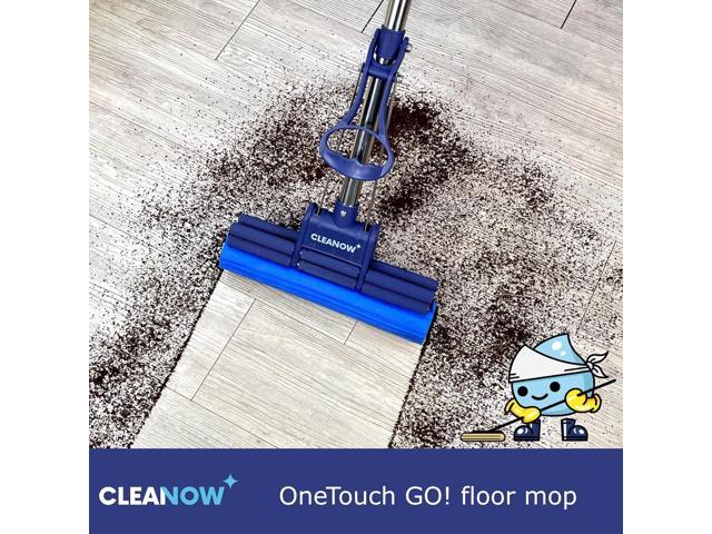OneTouch GO! Floor Cleaner, Wring Mop, Cleaning Tool with Wringing Function - Sponge mop for Cleaning Floors- with PVA Sponge and Stainless Steel...