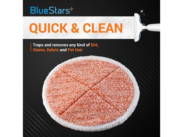 BlueStars 8 Packs 2124, 2039A, 2307, 23157, 20391, 20399 Replacement Mop Pads Compatible with Bissell Spinwave Hard Mop Cleaner (Orange)