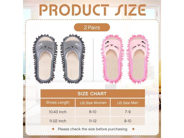 HooLing 2 Pairs Mop Slippers Microfiber Cleaning Dusting Unisex House Washable Mopping Slipper Household Tools for Wood Floor Dust Dirt Tool (Men's...