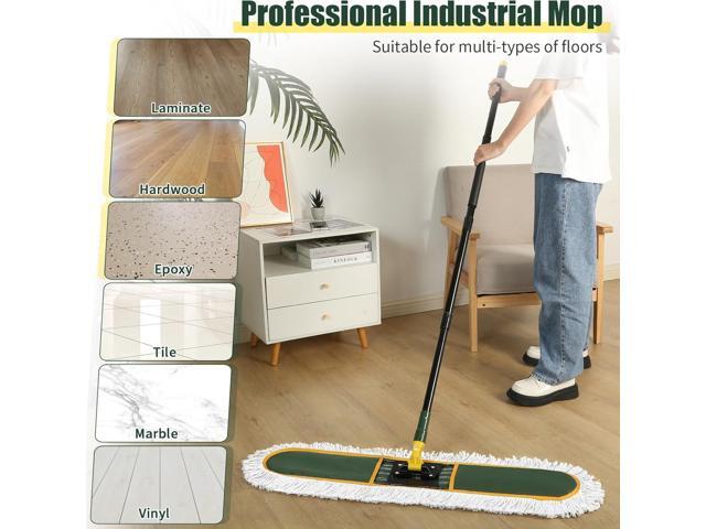 36' Commercial Dust Mop for Floor Cleaning with Replacement Mop Pads, Heavy Duty Industrial Large Floor Wet Dry Mop for Cleaning Office Garage...