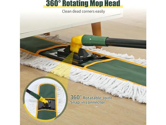 36' Commercial Dust Mop for Floor Cleaning with Replacement Mop Pads, Heavy Duty Industrial Large Floor Wet Dry Mop for Cleaning Office Garage...