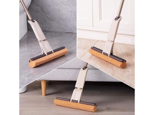 Eyliden Sponge Mop with 1 Extra Reusable Absorbent Sponge Refills, Easy Squeeze, Self Wringing Mops for Kitchen Bathroom Office Hardwood Laminate...