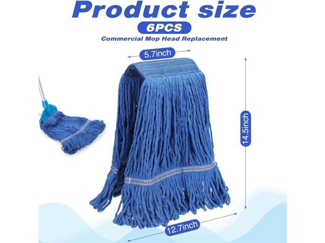 Nuogo 6 Pieces Commercial Mop Head Replacement Floor Cleaning Wet Mop Heads Wet Mop Head Refills Heavy Duty Commercial Mop for Home Industrial...