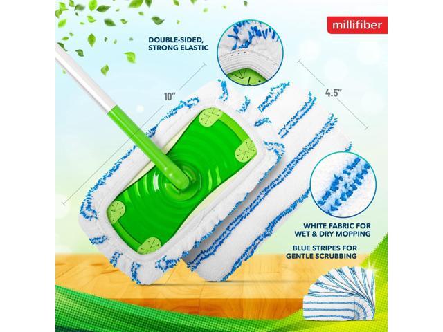 Microfiber Reusable Mop Pads Compatible with Swiffer Sweeper Mops (4-Pack) Washable Mop Pads for Wet & Dry Use (Mop is Not Included)
