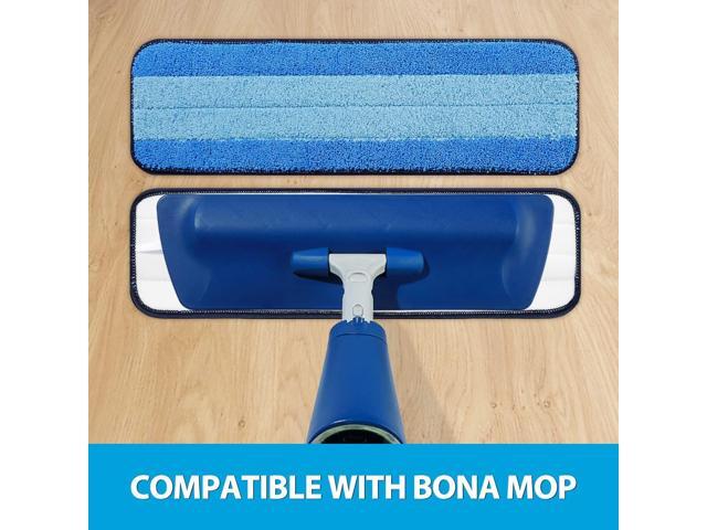 6 Pack Microfiber Cleaning Pads for Bona Mop, Safe for Hardwood and Hard-Surface Floors, Reusable Microfiber Mop Pads for 18 Inch Mop, No Residue,...