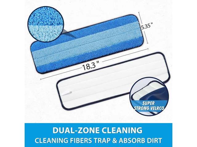 6 Pack Microfiber Cleaning Pads for Bona Mop, Safe for Hardwood and Hard-Surface Floors, Reusable Microfiber Mop Pads for 18 Inch Mop, No Residue,...