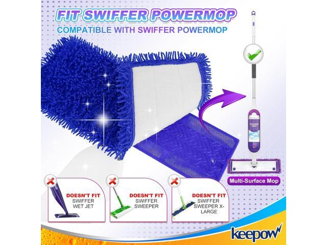 KEEPOW Reusable Power Mop Refill Pads Compatible with Swiffer PowerMop, Microfiber Power Mop Refills, Power Mop Pads for Hardwood Floor Cleaning (6...