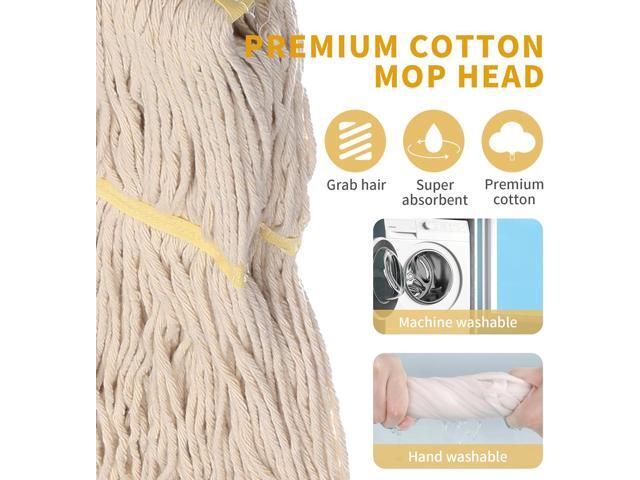 Special white coarse cotton yarn mop head, instant water absorption, thick overall, can be matched with most mop holders on The market, three packs