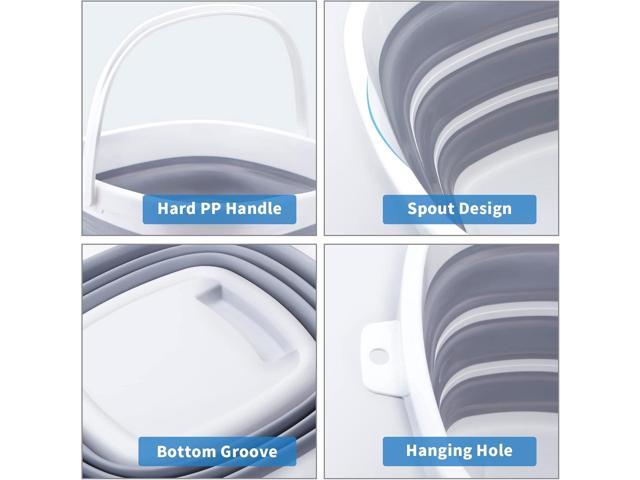 2 Pack Collapsible Buckets 10L 2.6 Gallon Cleaning Bucket Mop Bucket Folding Foldable Portable Small Plastic Water Supplies for Outdoor Garden...