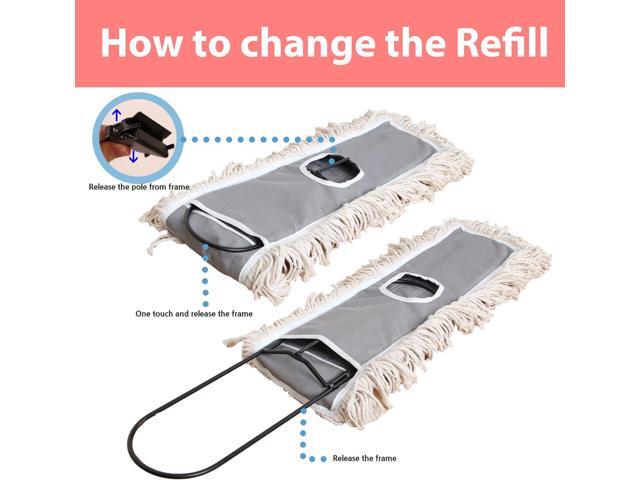 2 Pack of 24 Cotton Refills for Industrial Class Floor Dust mop Series Can be fit with Others