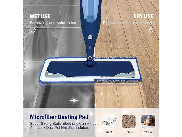 6 Pack Mop Pads for Bona Family of Mops, 3 Microfiber Cleaning Pad + 3 Microfiber Dusting Pad, Reusable Mop Refill Replacement Head for Dry and Wet...
