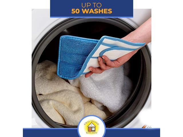 Microfiber Reusable Mop Pad Durable Machine Washable Mop Pads Reusable Floor Mop Pad Swiffer Compatible Dry Mop Pads (6 Pack)