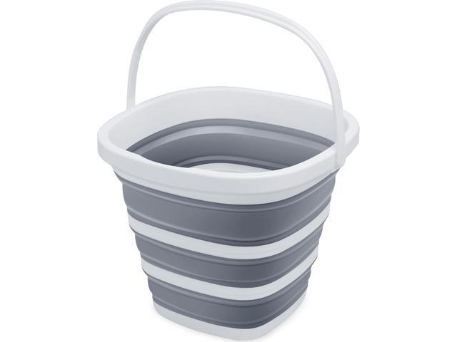 Collapsible Bucket, 2.6 Gallon (10L) - Square Foldable Mop Bucket for House Cleaning, Car Washing, Camping - Portable Water Pail for Outdoor, RV,.