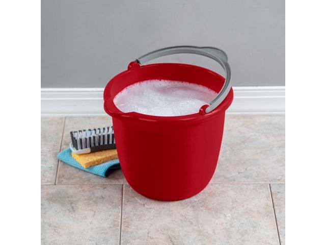 Sterilite 10 Qt Spout Pail with Handle, Bucket for Household Cleaning, Washing The Car, and Mopping, Spout to Easily Pour Water, Red, 24-Pack