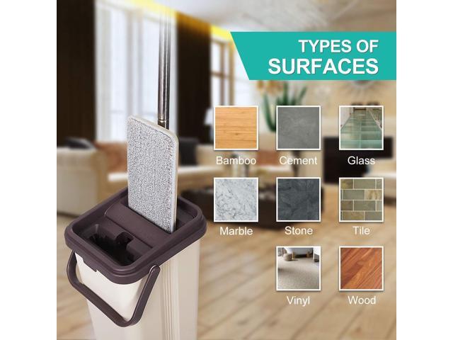 Bulletproof Microfiber Mop Replacement Heads - 5 Pack Washable Pads for Floor Cleaning Compatible with Tethys,Joy Moop & Most 11 - 13 Flat Squeeze...