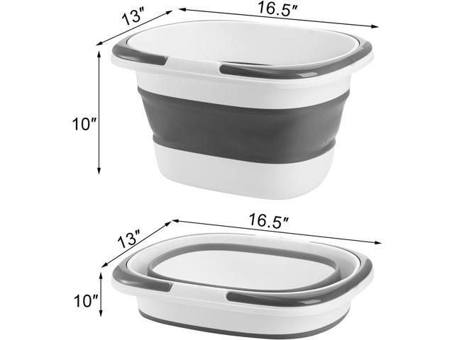Coloch 2 Pack 16L/4.2 Gallon Collapsible Plastic Bucket, Foldable Mop Bucket Laundry Basket with Handle, Portable Water Pail Space-Saving Bucket...