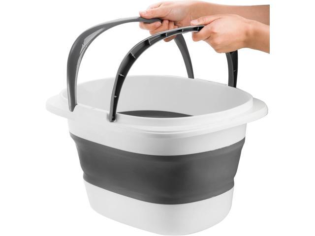 Coloch 2 Pack 16L/4.2 Gallon Collapsible Plastic Bucket, Foldable Mop Bucket Laundry Basket with Handle, Portable Water Pail Space-Saving Bucket...