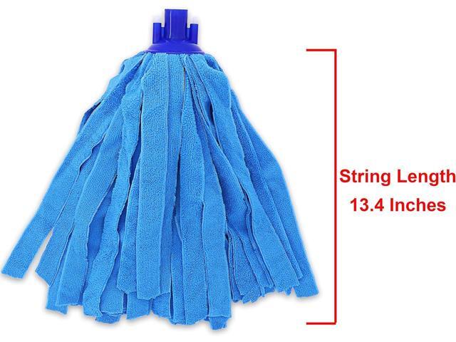 6 PCS Blue Microfiber Mop Replacement Compatible with All Standard US Threading Pole &0.8' Diameter Mop Handle