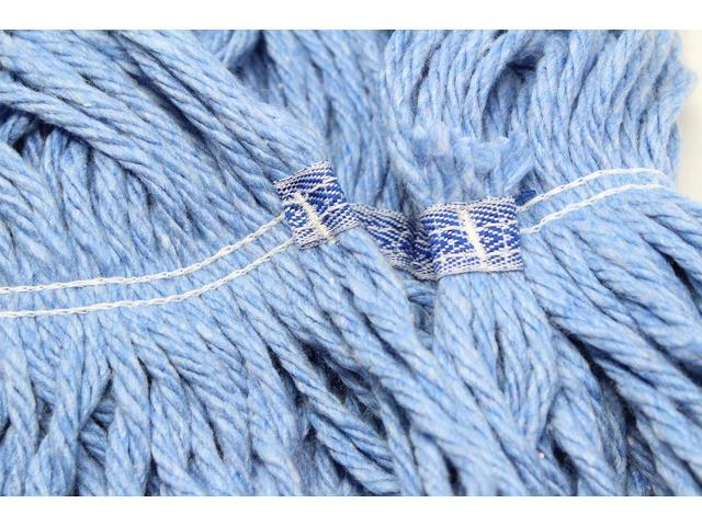 Turkey Creek Essentials Mop Heads Commercial Grade USA Made Looped End Heavy Duty Large Mop Head of Blue 4-Ply Synthetic Yarn Industrial Wet Mop...