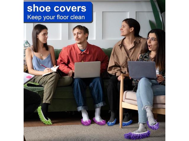 Cosywell Large Size 5 Pairs 10 PCS Shoes Cover for Mop Slippers Dusting Mop Shoes for Floor Cleaning House WashableL