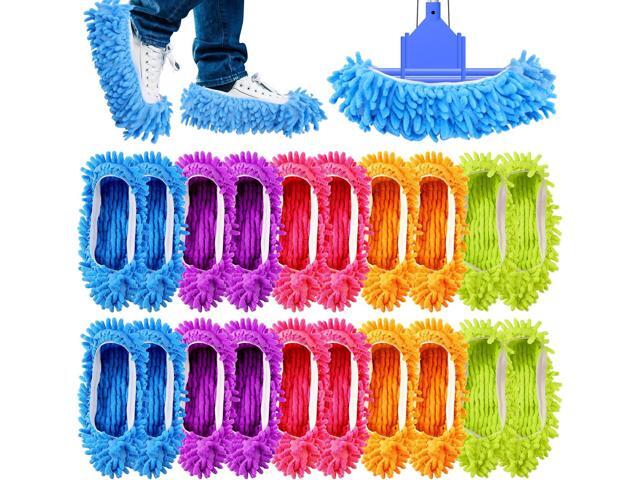 20PCS Mop Slippers,Mop Socks for Floor Cleaning,Washable Reusable Mop Shoes,Microfiber Shoes Cover Cleaning Slippers,Multi Function Soft Dusting...