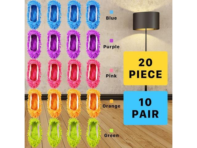 20PCS Mop Slippers,Mop Socks for Floor Cleaning,Washable Reusable Mop Shoes,Microfiber Shoes Cover Cleaning Slippers,Multi Function Soft Dusting...