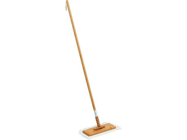 Harper Live. Love. Clean. Bamboo 2-in-1 Smooth Surface Wet/Dry Dust Mop with (2) Washable Pads for Cleaning Dust, Pet Hair & Fine Dry Dirt