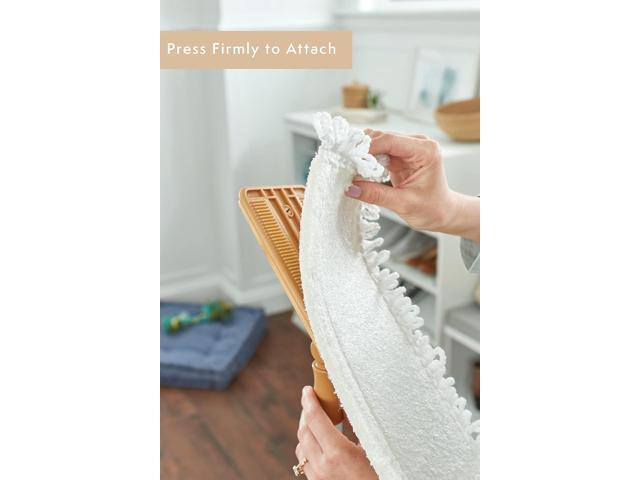 Harper Live. Love. Clean. Bamboo 2-in-1 Smooth Surface Wet/Dry Dust Mop with (2) Washable Pads for Cleaning Dust, Pet Hair & Fine Dry Dirt