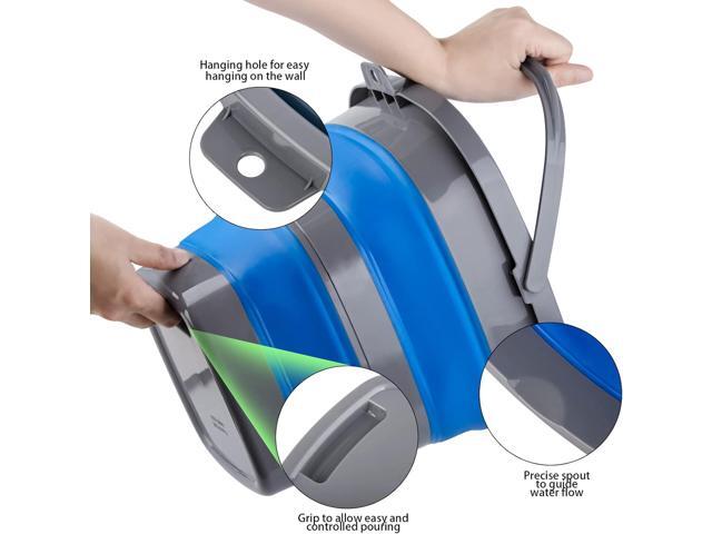 3 Pack Collapsible Bucket with 1.32 Gallon (5L) Each, Small Plastic Bucket for Sand or Beach, Portable Water Bucket for Cleaning, Fishing Water Pail