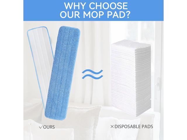 Replacement Microfiber Pad for Rubbermaid Commercial 24 Inch Mop Head - 8 Pack Wet & Dry Commercial Cleaning Refills Reusable Mop Refills Fit for...