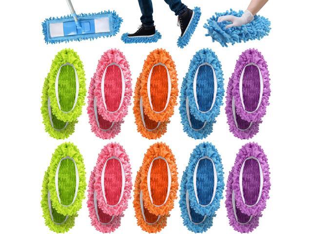 20 Pcs CHENGU Mop Slippers Shoes Cover for Floor Cleaning Microfiber Cleaning House Dust Mopping Slippers Washable Reusable Mop Socks for Women...