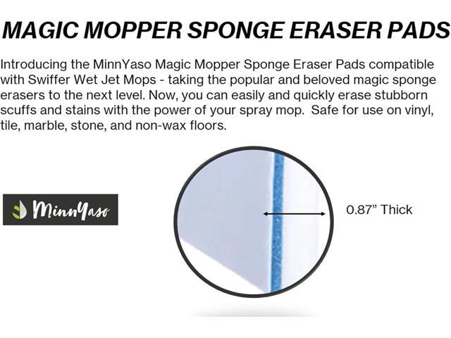 Magic Mopper Sponge Eraser Mop Pad Compatible with Swiffer Wet Jet and 12' Wet Spray Mops 12-inch Magic Sponge Eraser Mop Pad 3 Pack