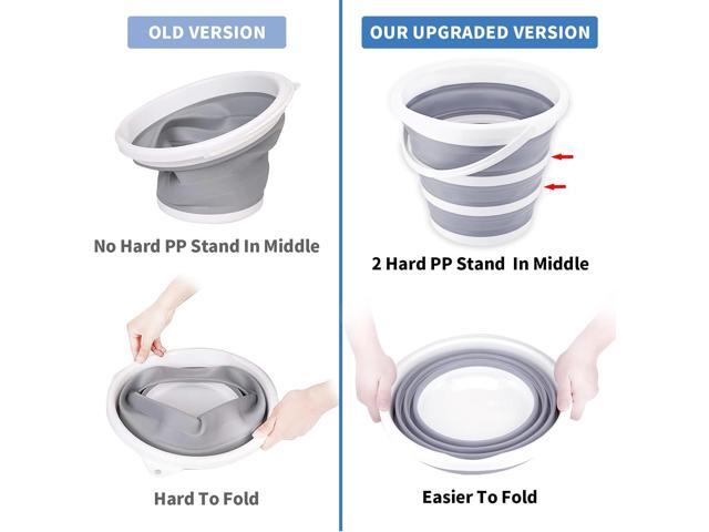 2 Pack Collapsible Buckets 10L 2.6 Gallon Cleaning Bucket Mop Bucket Folding Foldable Portable Small Plastic Water Supplies for Outdoor Garden...