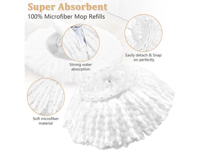 NICEMOVIC 6 Pack Spin Mop Replacement Head for 360° Spin Mop System, Standard Size Round Shape Spin Mop Replacement Head, Microfiber Refills...