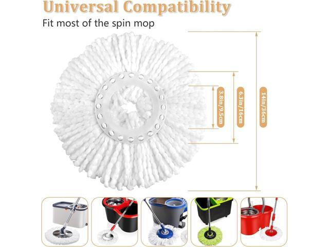 NICEMOVIC 6 Pack Spin Mop Replacement Head for 360° Spin Mop System, Standard Size Round Shape Spin Mop Replacement Head, Microfiber Refills...