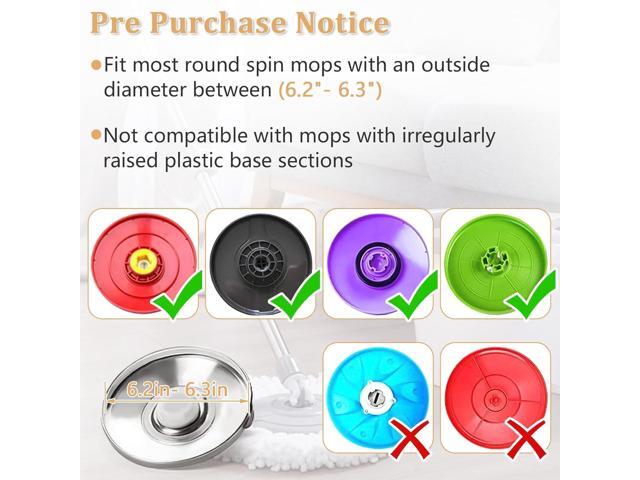 NICEMOVIC 6 Pack Spin Mop Replacement Head for 360° Spin Mop System, Standard Size Round Shape Spin Mop Replacement Head, Microfiber Refills...