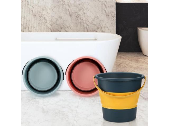 3 Pack Collapsible Plastic Bucket, 2.6 Gallon/10L Foldable Round Tub with Handle, Folding Portable Fishing Water Pail, Space Saving Outdoor...
